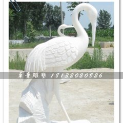 白色仙鶴雕塑，石雕仙鶴雕塑，漢白玉仙鶴