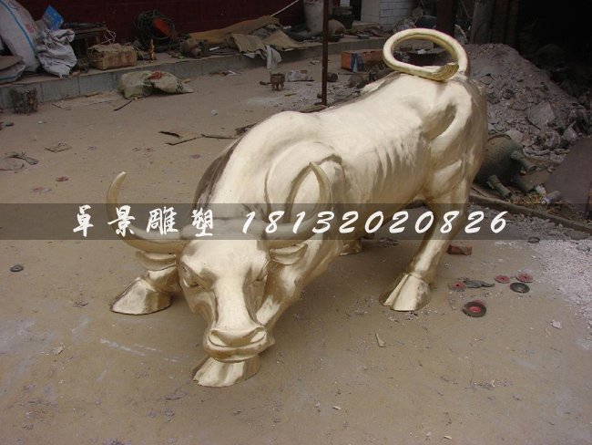 華爾街牛雕塑，股市牛銅雕華爾街牛