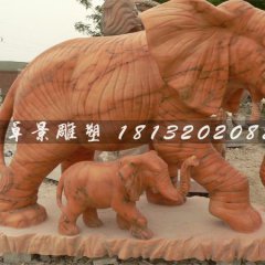 石頭大象，石雕大象，石雕母子象