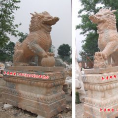 石雕麒麟雕塑，石頭麒麟雕塑，麒麟石雕