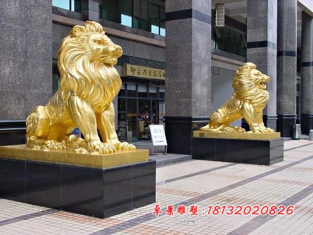 銅獅子雕塑,企業(yè)門(mén)口銅獅子雕塑