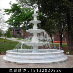 噴泉石雕，漢白玉噴泉，三層石噴泉