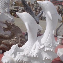 石材海豚雕塑，石雕海豚雕塑
