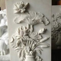 石浮雕花，鮮花浮雕