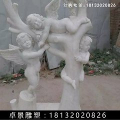 小天使石雕，漢白玉小天使雕塑