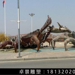 玻璃鋼螃蠏雕塑，仿真螃蠏雕塑