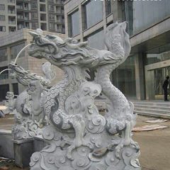 石雕龍噴泉，仿古龍石雕噴泉