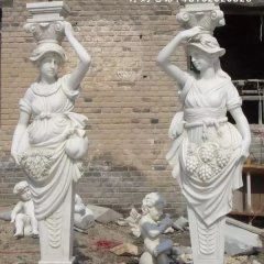 侍女石雕，侍女石燈