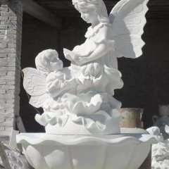 小天使石噴泉，漢白玉小天使噴泉雕塑