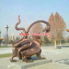 龍龜銅雕，公園龍龜?shù)袼? width=