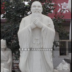 孔子石雕，漢白玉孔子雕塑，校園名人石雕