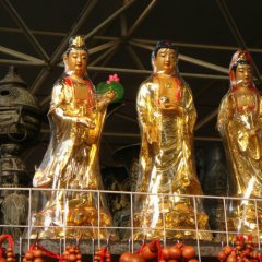 西方三圣銅雕，三圣銅雕