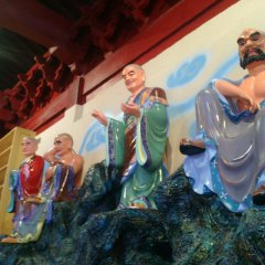 玻璃鋼十八羅漢雕塑，玻璃鋼彩繪羅漢雕塑