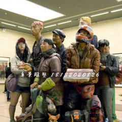 玻璃鋼人物雕塑，玻璃鋼廣場(chǎng)雕塑