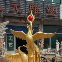 玻璃鋼鳳凰雕塑，玻璃鋼動(dòng)物雕塑