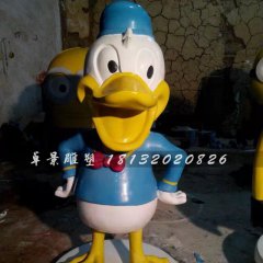 玻璃鋼唐老鴨雕塑，玻璃鋼卡通雕塑
