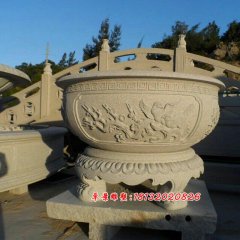 石頭香爐，石雕香爐雕塑