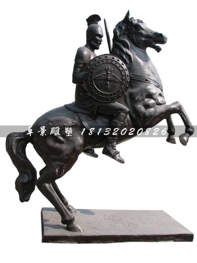 西方古典戰(zhàn)士銅雕，廣場(chǎng)古典人物雕塑