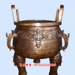 銅圓鼎雕塑，鑄銅圓鼎雕塑