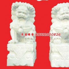 獅子石雕，漢白玉北京獅石雕