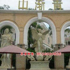 天使石雕，漢白玉天使石雕