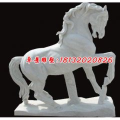 石雕馬，駿馬石雕，漢白玉駿馬雕塑