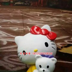 玻璃鋼hello kitty雕塑，卡通玻璃鋼雕塑
