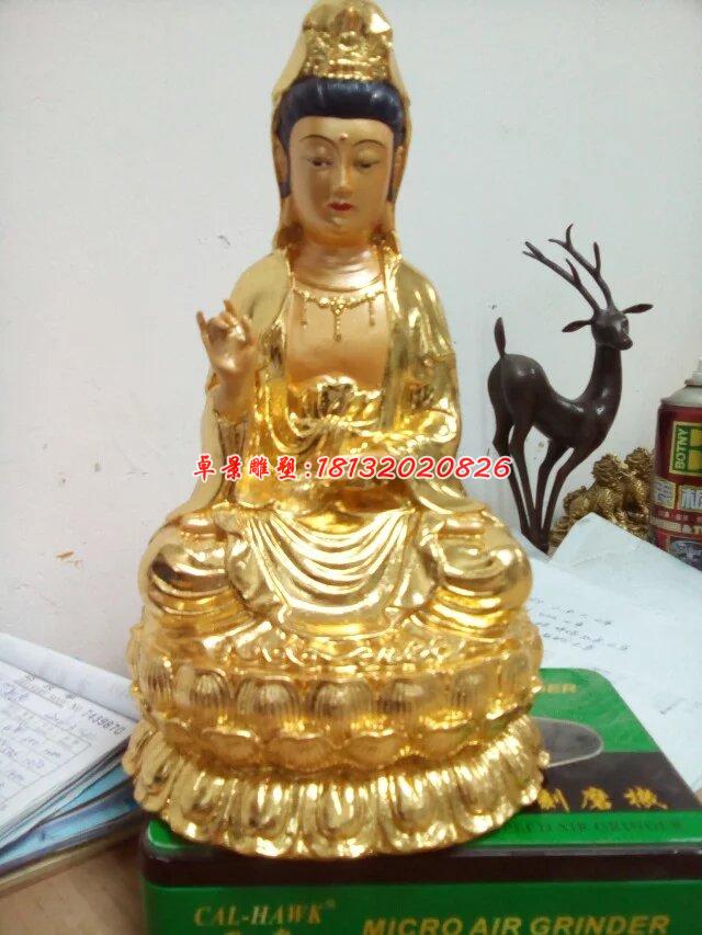 觀音銅雕，貼金觀音銅雕塑