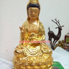 觀音銅雕，貼金觀音銅雕塑