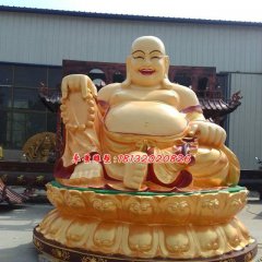 彌勒佛銅雕，銅雕彩繪雕塑