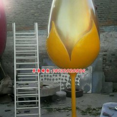 玻璃鋼高腳杯雕塑，玻璃鋼彩繪雕塑