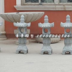石燈，青石石燈雕塑