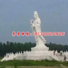 觀音菩薩石雕，漢白玉觀音石雕