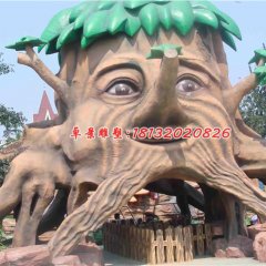 玻璃鋼大樹雕塑，卡通大樹雕塑