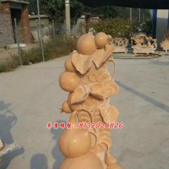 葫蘆石雕，晚霞紅景觀石雕