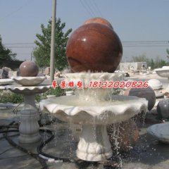 風(fēng)水球石雕，晚霞紅風(fēng)水球噴泉石雕