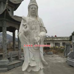 觀音菩薩石雕，大理石立式觀音雕塑
