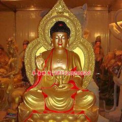 如來佛雕塑，玻璃鋼仿銅佛像