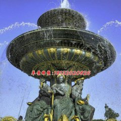 玻璃鋼噴泉雕塑，西方人物噴泉雕塑