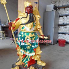 玻璃鋼紅臉關公雕塑，玻璃鋼彩繪神仙雕塑