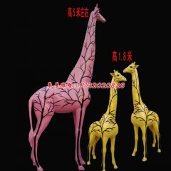 玻璃鋼長頸鹿雕塑，彩繪長頸鹿雕塑