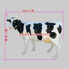玻璃鋼奶牛雕塑，仿真奶牛雕塑