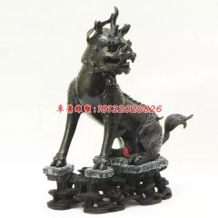 麒麟石雕，黑石麒麟雕塑