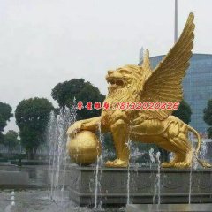 踩球飛獅銅雕，廣場(chǎng)銅獅子雕塑