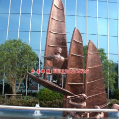 帆船銅雕，廣場(chǎng)帆船景觀銅雕