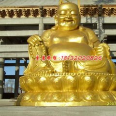 貼金佛像雕塑，彌勒佛銅雕