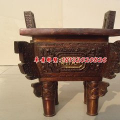 聚財寶鼎雕塑，企業(yè)鼎銅雕