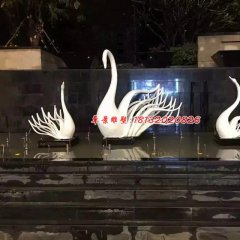 不銹鋼天鵝，抽象天鵝不銹鋼雕塑