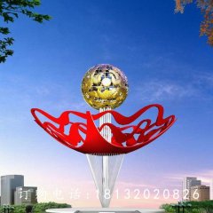 不銹鋼花朵雕塑，廣場(chǎng)不銹鋼花球雕塑