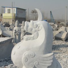 獨角獸石雕，漢白玉神獸石雕